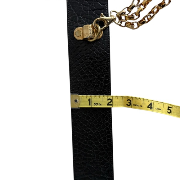 Vintage Bebe gold and black chain leather  belt size small. main image 5